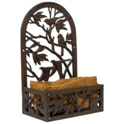 Woodside Cast Iron Wall Mounted Planter With Coco Liner - Design D -Outdoor Living Shop IZQSKUZEKRP