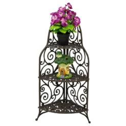 Woodside 3 Tier Cast Iron Indoor/Outdoor Heavy Duty Garden Plant & Flower Stand 9 Woodside 3 Tier Cast Iron Indoor/Outdoor Heavy Duty Garden Plant & Flower Stand -Outdoor Living Shop J5GO131G5CG