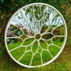 Woodside Yalding Decorative Round Outdoor Garden Mirror, Dia: 80cm -Outdoor Living Shop JET4RWY4PQD