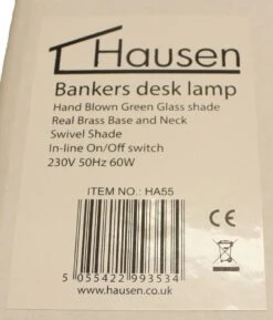 Bankers Desk Lamp Polished Brass And Green Glass With Swivel Head 60W Hausen -Outdoor Living Shop JHV0L10YJVR