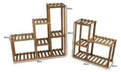 Woodside Bradwell Carbonized 5 Tier Corner Wooden Plant Display Stand Flower Rack -Outdoor Living Shop KY5R1TP0MYT