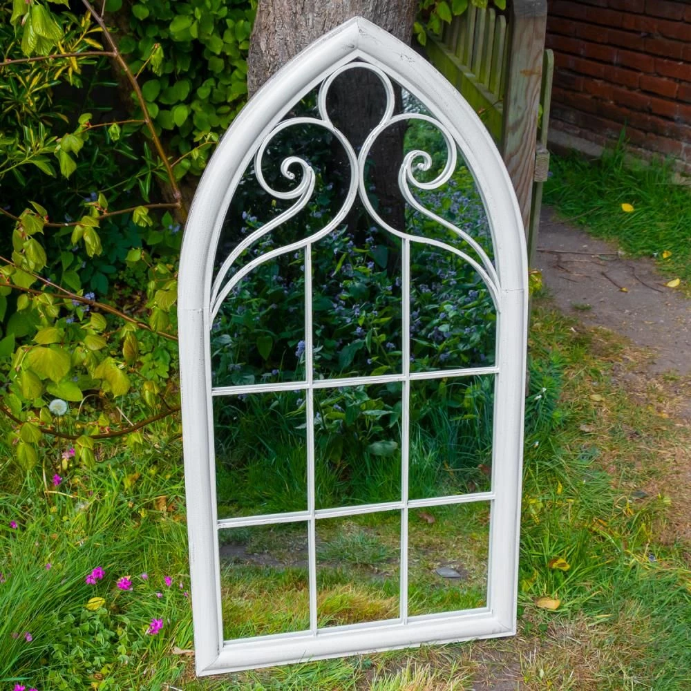 Woodside Selby XL Decorative Arched Outdoor Garden Mirror, W: 60.5cm X H: 111cm 3 Woodside Selby XL Decorative Arched Outdoor Garden Mirror, W: 60.5cm X H: 111cm