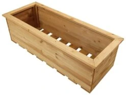 Woodside Reedham Stained Wooden Garden Trough Planter/Flower Trough Box, 95 Litres -Outdoor Living Shop M2NWOTG3PVB