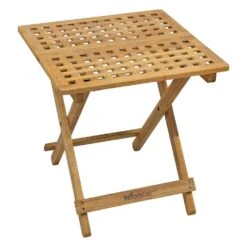 Woodside Belford Folding Walnut Wood Table -Outdoor Living Shop MD14PKDBT0F