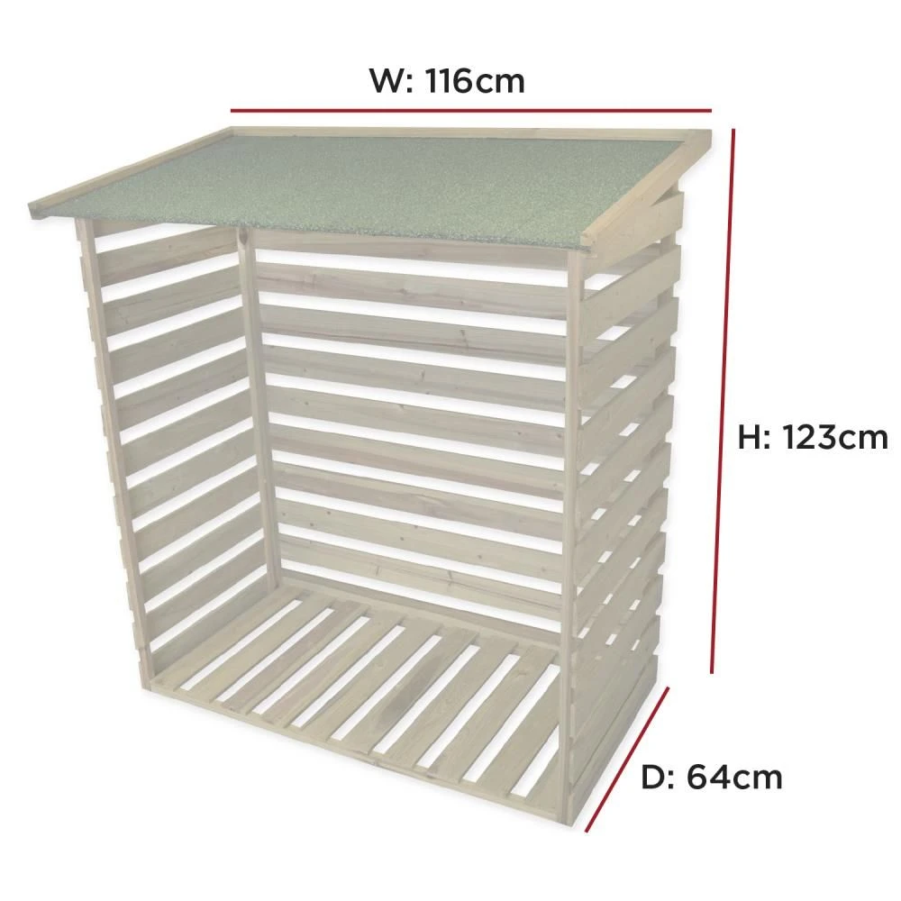 Woodside Treated Wooden Heavy Duty Log Store Garden Storage Shed 6 Woodside Treated Wooden Heavy Duty Log Store Garden Storage Shed - Image 4