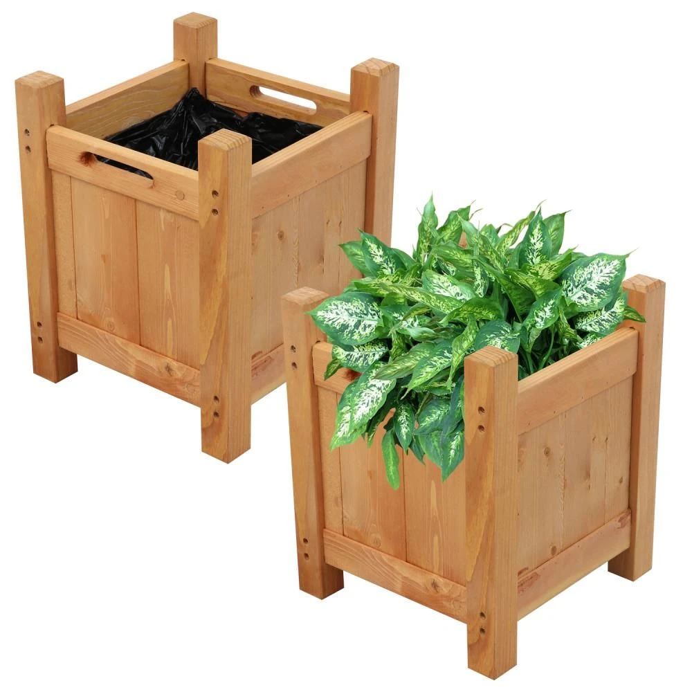 Woodside Aldeby Wooden Garden Planter/Flower Pot Container Box, Pack Of 2 9 Woodside Aldeby Wooden Garden Planter/Flower Pot Container Box, Pack Of 2 - Image 7