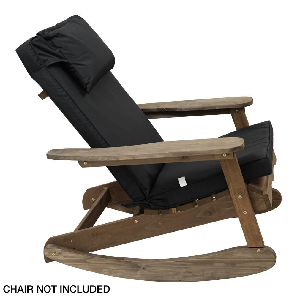 Woodside Luxury Outdoor Padded Seat & Back Cushion For Garden Adirondack Chair - BLACK 4 Woodside Luxury Outdoor Padded Seat & Back Cushion For Garden Adirondack Chair - BLACK - Image 2