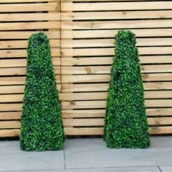 Woodside Topiary Obelisk Leaf Effect, Green 2ft Indoor Outdoor Decor (pack Of 2) -Outdoor Living Shop PKXOPOYH02Z