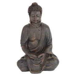 Woodside 37cm Tall Indoor/Outdoor Meditating Buddha Statue Decoration Statuary Décor Ornament -Outdoor Living Shop POEAIUEIGSU