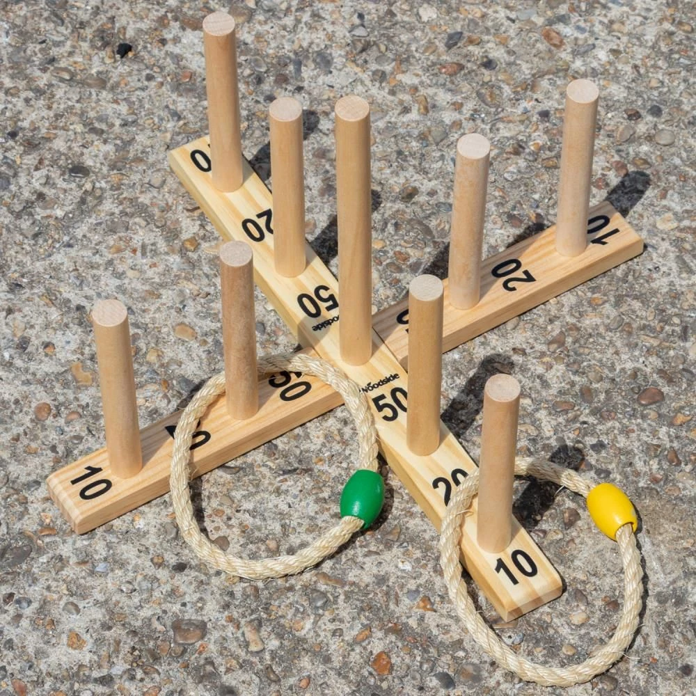 Woodside Garden Quoits Ring Toss Game, Outdoor Family Lawn Fun, 5 Rope 9 Pin 7 Woodside Garden Quoits Ring Toss Game, Outdoor Family Lawn Fun, 5 Rope 9 Pin - Image 5