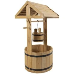 Woodside Wooden Ornamental Garden Plant/Flower Wishing Well Planter -Outdoor Living Shop PSG2VDYKG3I