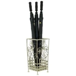Maribelle White Traditional Floral Design Umbrella And Walking Stick Stand 8 Maribelle White Traditional Floral Design Umbrella And Walking Stick Stand -Outdoor Living Shop PVCQCWOQJZU