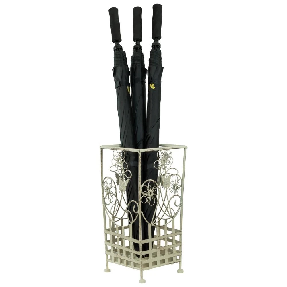 Maribelle White Traditional Floral Design Umbrella And Walking Stick Stand 5 Maribelle White Traditional Floral Design Umbrella And Walking Stick Stand - Image 3