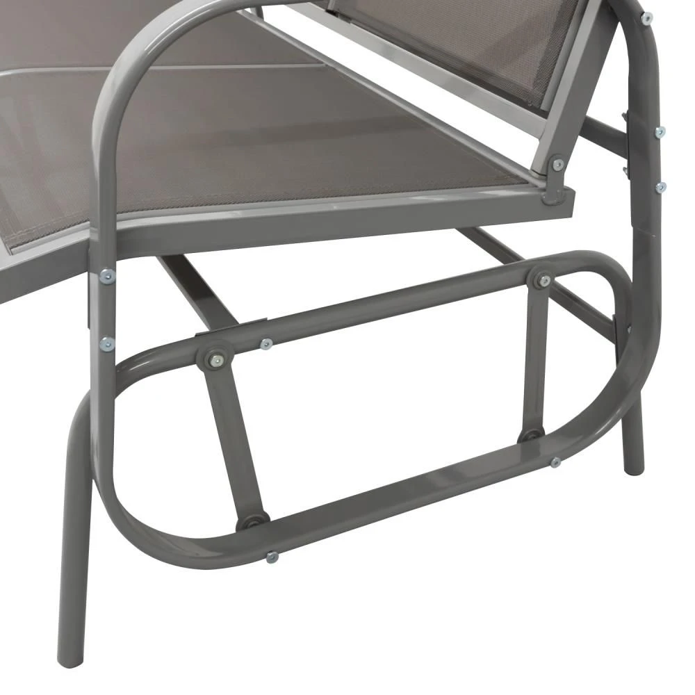 Woodside Stalham Grey 2 Seater Garden Glider Bench, Outdoor Rocking Swing Seat 6 Woodside Stalham Grey 2 Seater Garden Glider Bench, Outdoor Rocking Swing Seat - Image 4