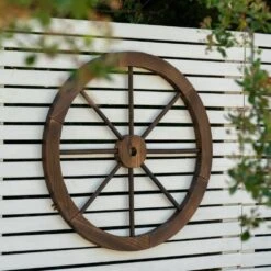 Woodside Decorative Rustic/Vintage Garden Wooden Wagon Wheel Ornament 11 Woodside Decorative Rustic/Vintage Garden Wooden Wagon Wheel Ornament -Outdoor Living Shop QI5I5UAAGOA