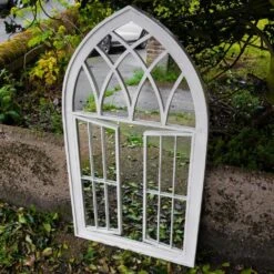 Woodside Truro XL Decorative Arched Outdoor Garden Mirror, W: 64cm X H: 117.5cm 16 Woodside Truro XL Decorative Arched Outdoor Garden Mirror, W: 64cm X H: 117.5cm -Outdoor Living Shop QKZRCWIXH2B
