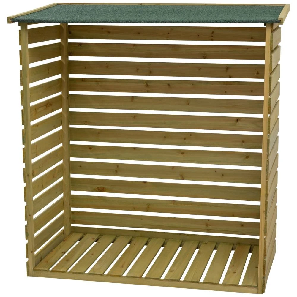 Woodside Treated Wooden Heavy Duty Log Store Garden Storage Shed 4 Woodside Treated Wooden Heavy Duty Log Store Garden Storage Shed - Image 2