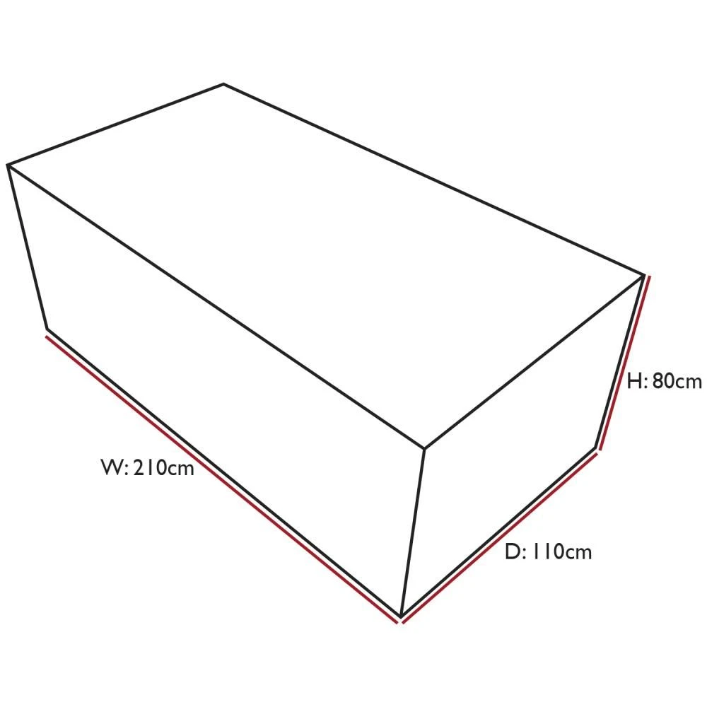 Woodside 4-6 Seater Rectangular Patio Set Cover BLACK 4 Woodside 4-6 Seater Rectangular Patio Set Cover BLACK - Image 2