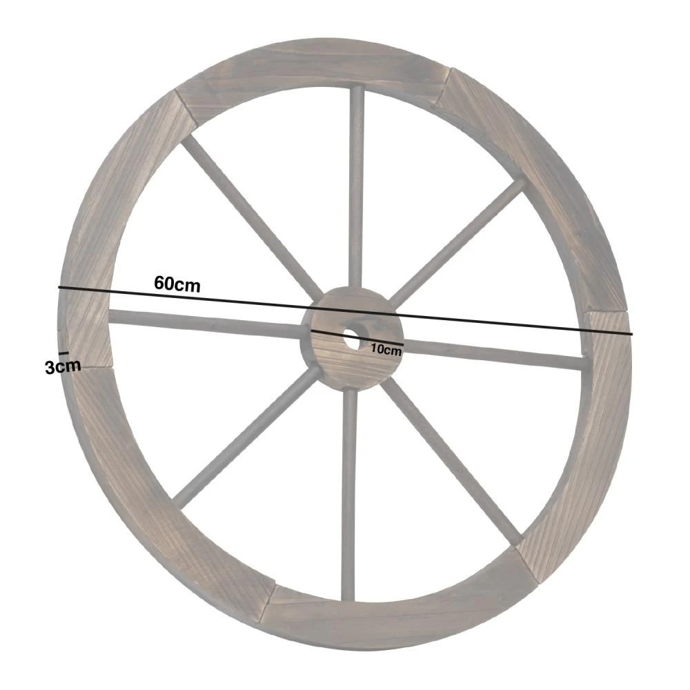 Woodside Decorative Rustic/Vintage Garden Wooden Wagon Wheel Ornament 9 Woodside Decorative Rustic/Vintage Garden Wooden Wagon Wheel Ornament - Image 7