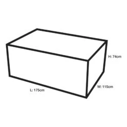 Woodside Heavy Duty Waterproof Garden Rattan Cube Set Cover BLACK 115x175x74cm -Outdoor Living Shop SR4OFRAMOQS