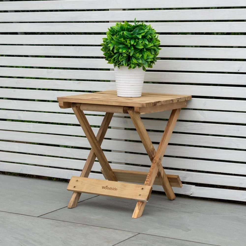 Woodside Ashill Folding Coffee Side Snack Table Wooden Garden Patio Furniture 6 Woodside Ashill Folding Coffee Side Snack Table Wooden Garden Patio Furniture - Image 4