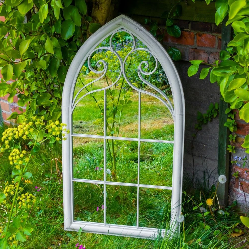 Woodside Selby XL Decorative Arched Outdoor Garden Mirror, W: 60.5cm X H: 111cm 6 Woodside Selby XL Decorative Arched Outdoor Garden Mirror, W: 60.5cm X H: 111cm - Image 4
