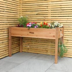 Woodside Raised Wooden Garden Bed Planter, Plants & Vegetable/Herb Box -Outdoor Living Shop UEH0AUIOWCK