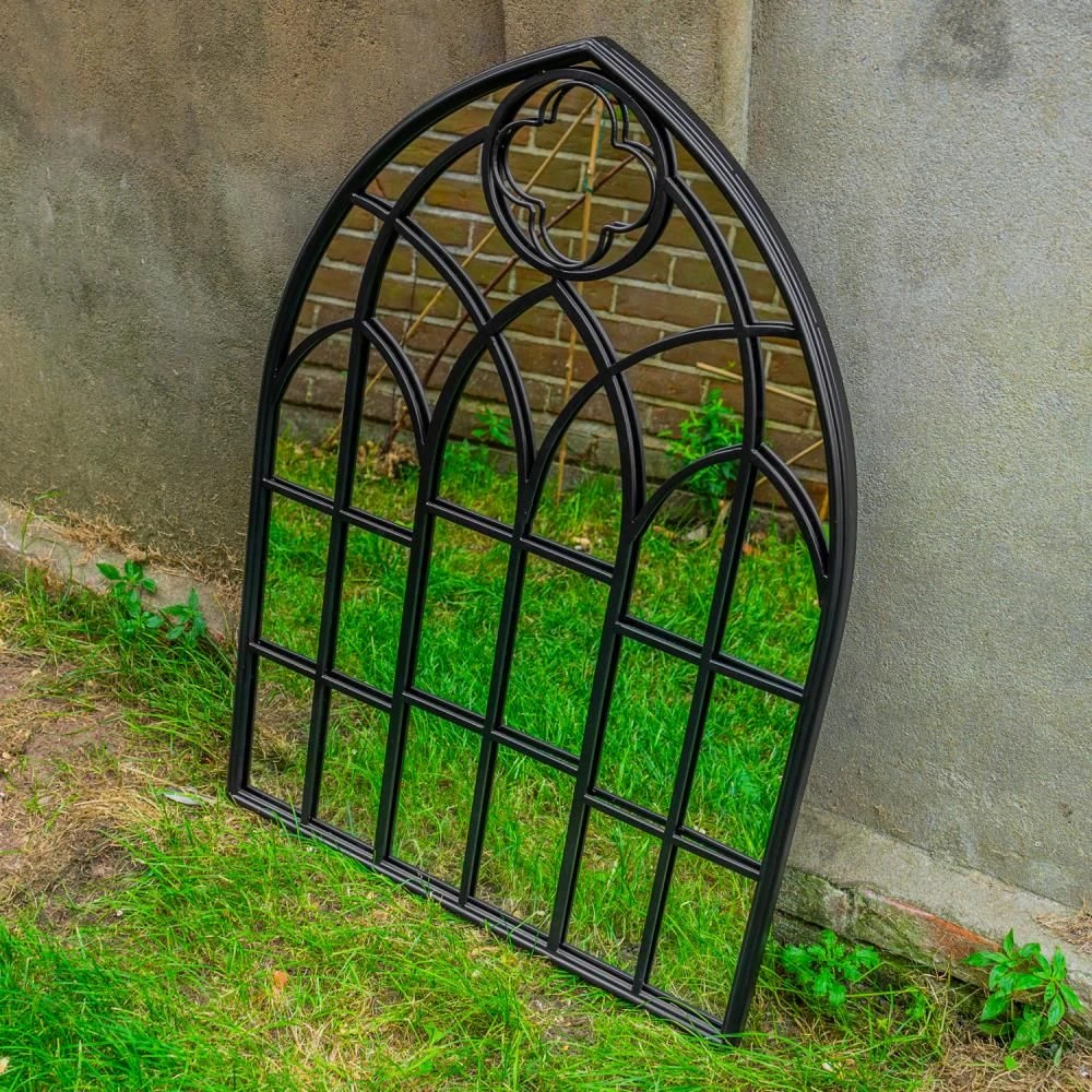 Woodside Wyton XL Decorative Arched Outdoor Garden Mirror, W: 70cm X H: 100cm 5 Woodside Wyton XL Decorative Arched Outdoor Garden Mirror, W: 70cm X H: 100cm - Image 3