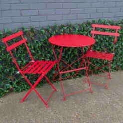 Woodside Aylsham Outdoor Garden Patio Folding Table & Chair Bistro Set 6 Colours -Outdoor Living Shop V20MWLBQ511