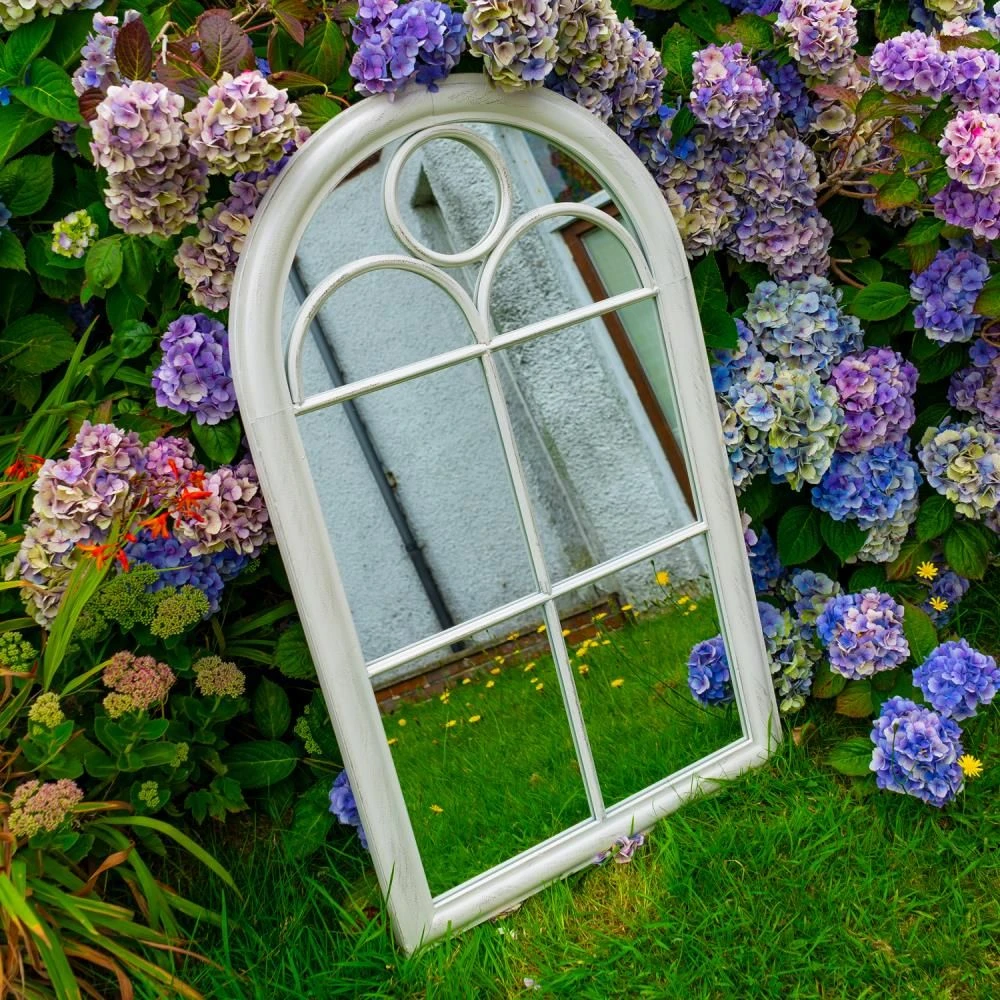 Woodside Oxshott XL Decorative Arched Outdoor Garden Mirror, W: 60cm X H: 100cm 3 Woodside Oxshott XL Decorative Arched Outdoor Garden Mirror, W: 60cm X H: 100cm