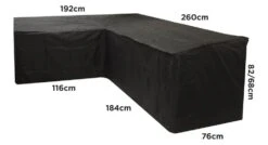 Woodside Black L Shape Outdoor Dining Waterproof Patio Set Cover Rattan -Outdoor Living Shop WCZXJ35QHUW