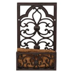 Woodside Cast Iron Wall Mounted Hanging Garden Planter Basket With Coco Liner -Outdoor Living Shop XOLMHF5NZKS