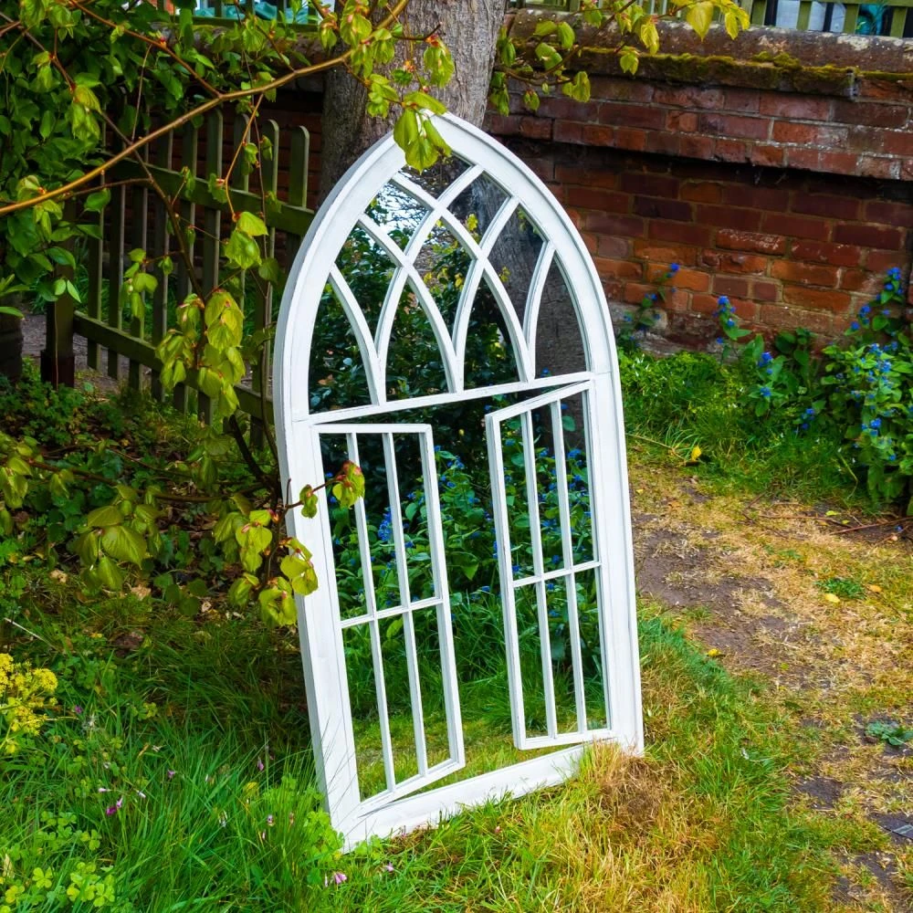 Woodside Truro XL Decorative Arched Outdoor Garden Mirror, W: 64cm X H: 117.5cm 3 Woodside Truro XL Decorative Arched Outdoor Garden Mirror, W: 64cm X H: 117.5cm
