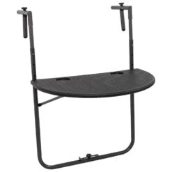 Woodside Hanging Balcony/Patio Railing Adjustable Folding Dining Coffee Table -Outdoor Living Shop YO5CM3Q4OZV