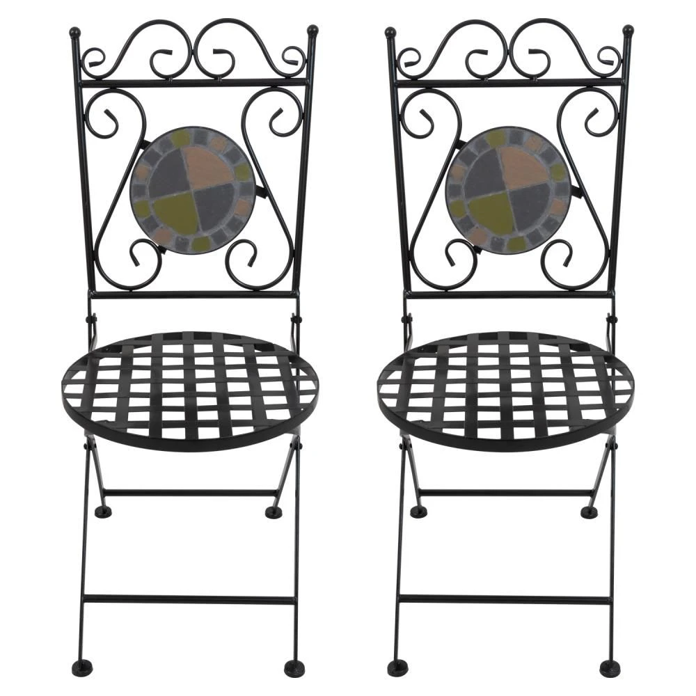 Woodside Mosaic Table & Chair Set 4 Woodside Mosaic Table & Chair Set - Image 2