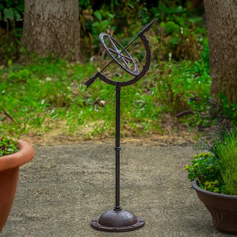 Woodside Cast Iron Garden Sundial, Antique Ornamental Outdoor Décor 4 Woodside Cast Iron Garden Sundial, Antique Ornamental Outdoor Décor - Image 2
