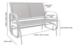 Woodside Stalham Grey 2 Seater Garden Glider Bench, Outdoor Rocking Swing Seat 12 Woodside Stalham Grey 2 Seater Garden Glider Bench, Outdoor Rocking Swing Seat -Outdoor Living Shop ZAYEAADEN25