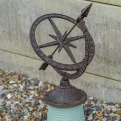 Woodside Decorative Cast Iron Traditional Antique Garden Table Sundial -Outdoor Living Shop ZB54UFJ0K4N