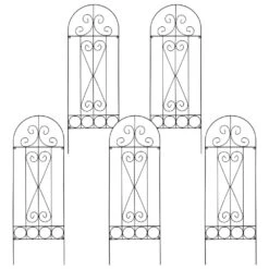 Woodside Hainford Metal Garden Trellis Climbing Plant Support Frame, Pack Of 5