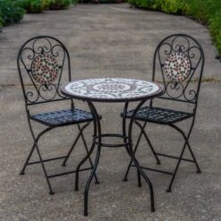 Woodside Postwick Mosaic Garden Table And Folding Chair Set Outdoor Dining Furniture 7 Woodside Postwick Mosaic Garden Table And Folding Chair Set Outdoor Dining Furniture -Outdoor Living Shop w441 t outdoorvalue lifestyle june 23 1